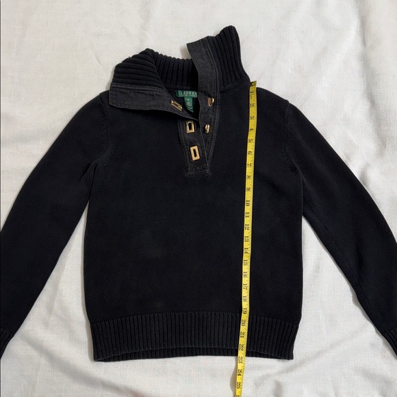 Vintage Ralph Lauren Women’s Medium Black Sweater With Gold Detail Women’s Med - Picture 3 of 5